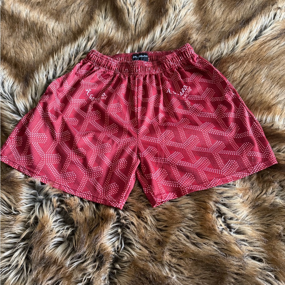 Red Patterned Men's Shorts